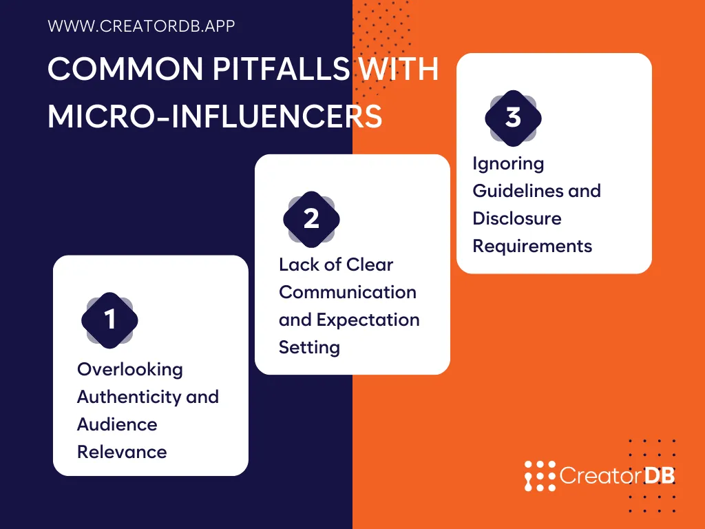 Infographic summarizing the content presented under the header Avoiding Common Pitfalls in Micro-Influencer Marketing