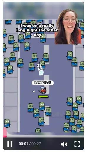 Screen 1 Screenshot showing the start of a Survivor.io TikTok ad.